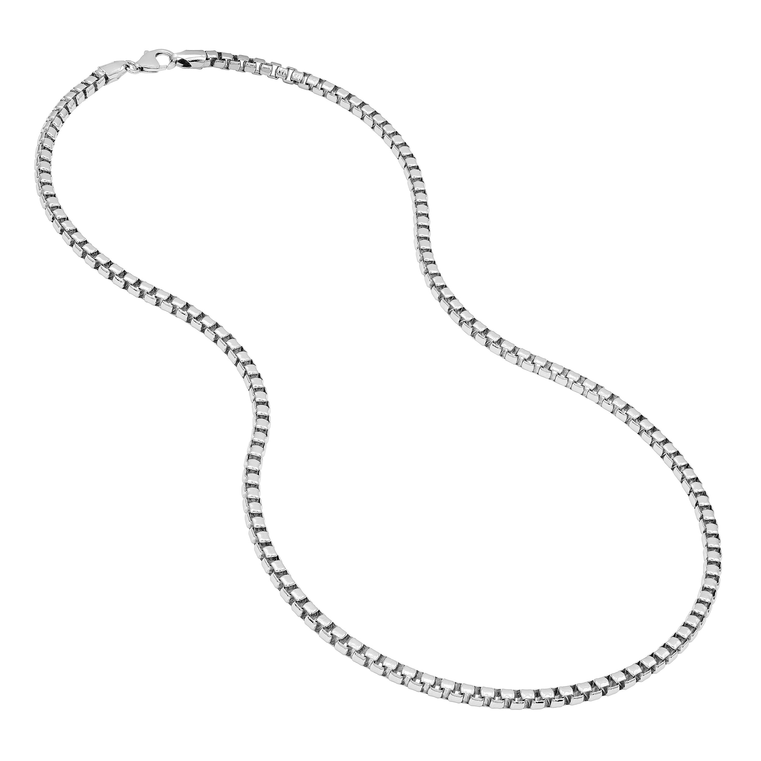 4mm Sterling Silver Round Box Chain