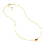 Toi et Moi Necklace (London Blue & Citrine)