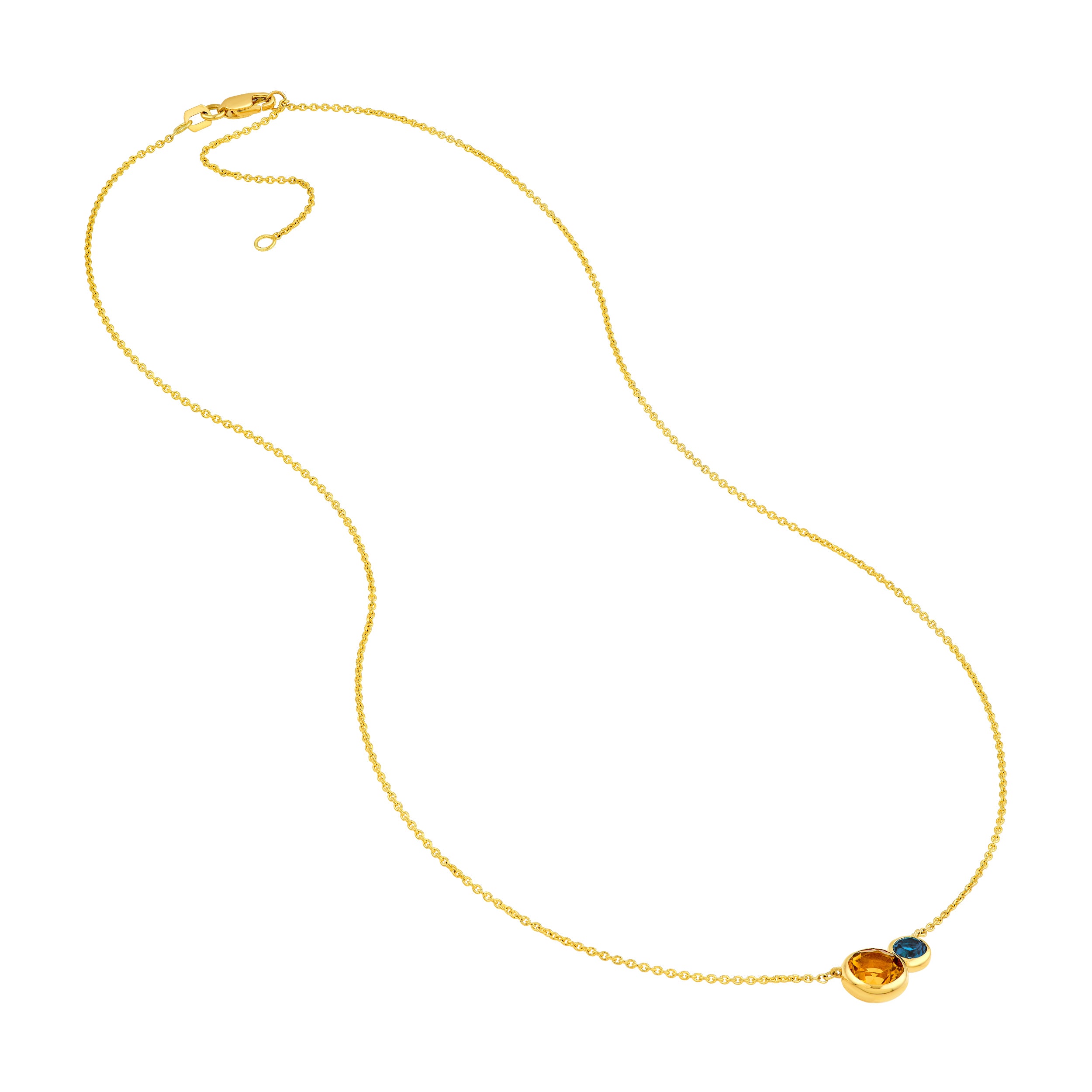 Toi et Moi Necklace (London Blue & Citrine)