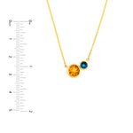 Toi et Moi Necklace (London Blue & Citrine)