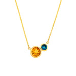 Toi et Moi Necklace (London Blue & Citrine)