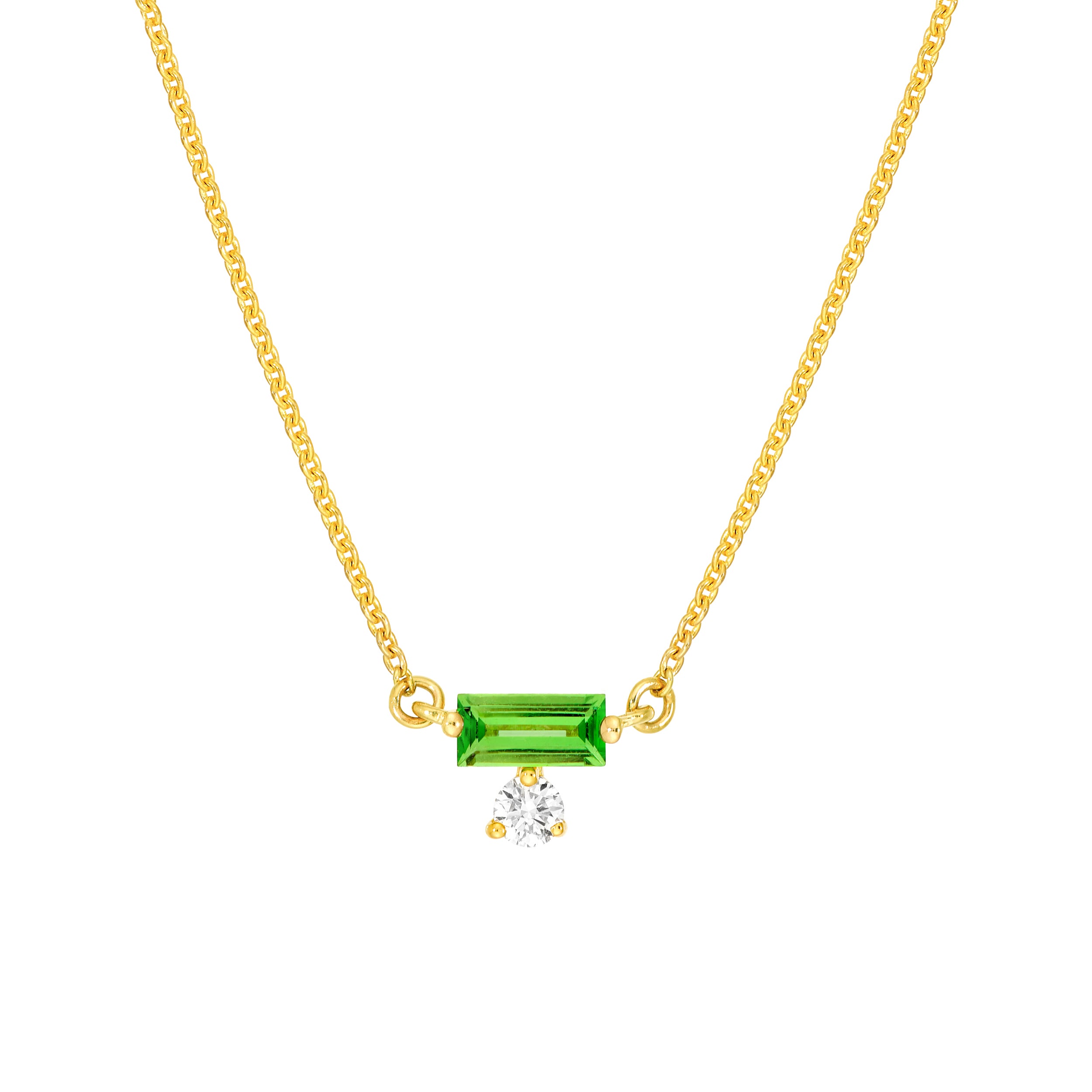Diamond & Tsavorite Emerald Necklace