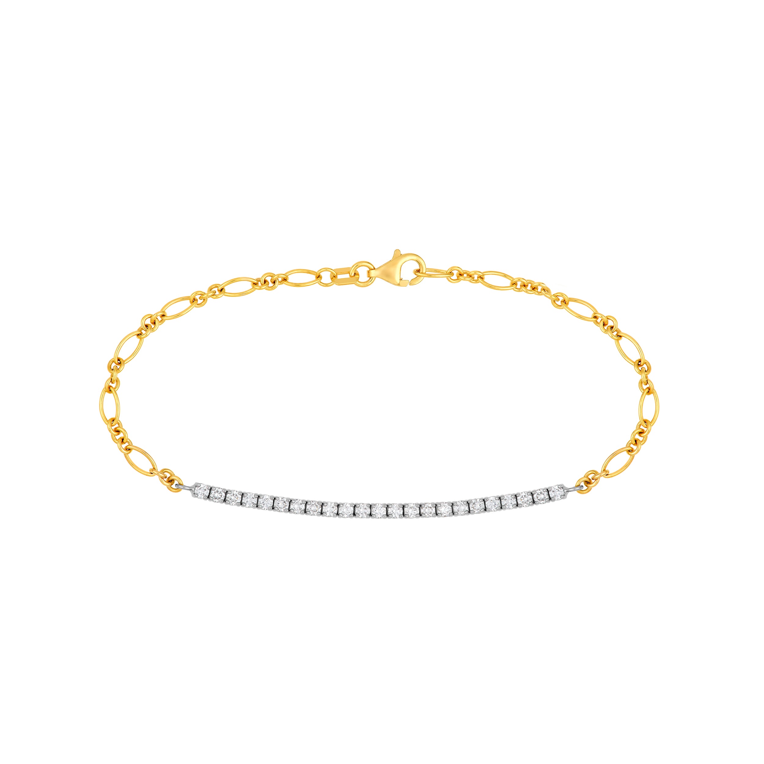 3/4tcw Diamond Two-Tone Oval Link Tennis Bracelet