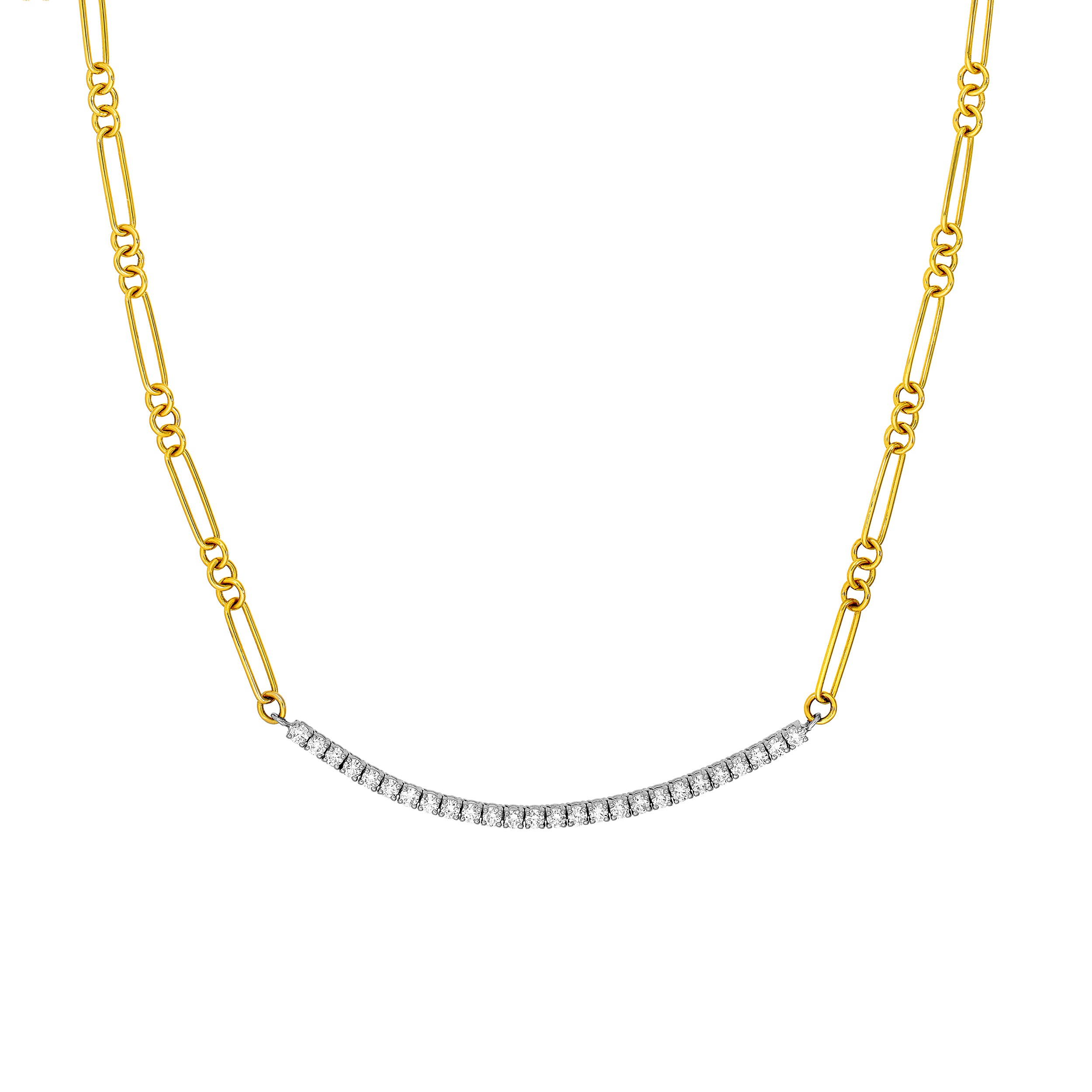 3+1 Diamond Paper Clip Necklace