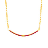 1ct Ruby Half Paper Clip Half Tennis Necklace