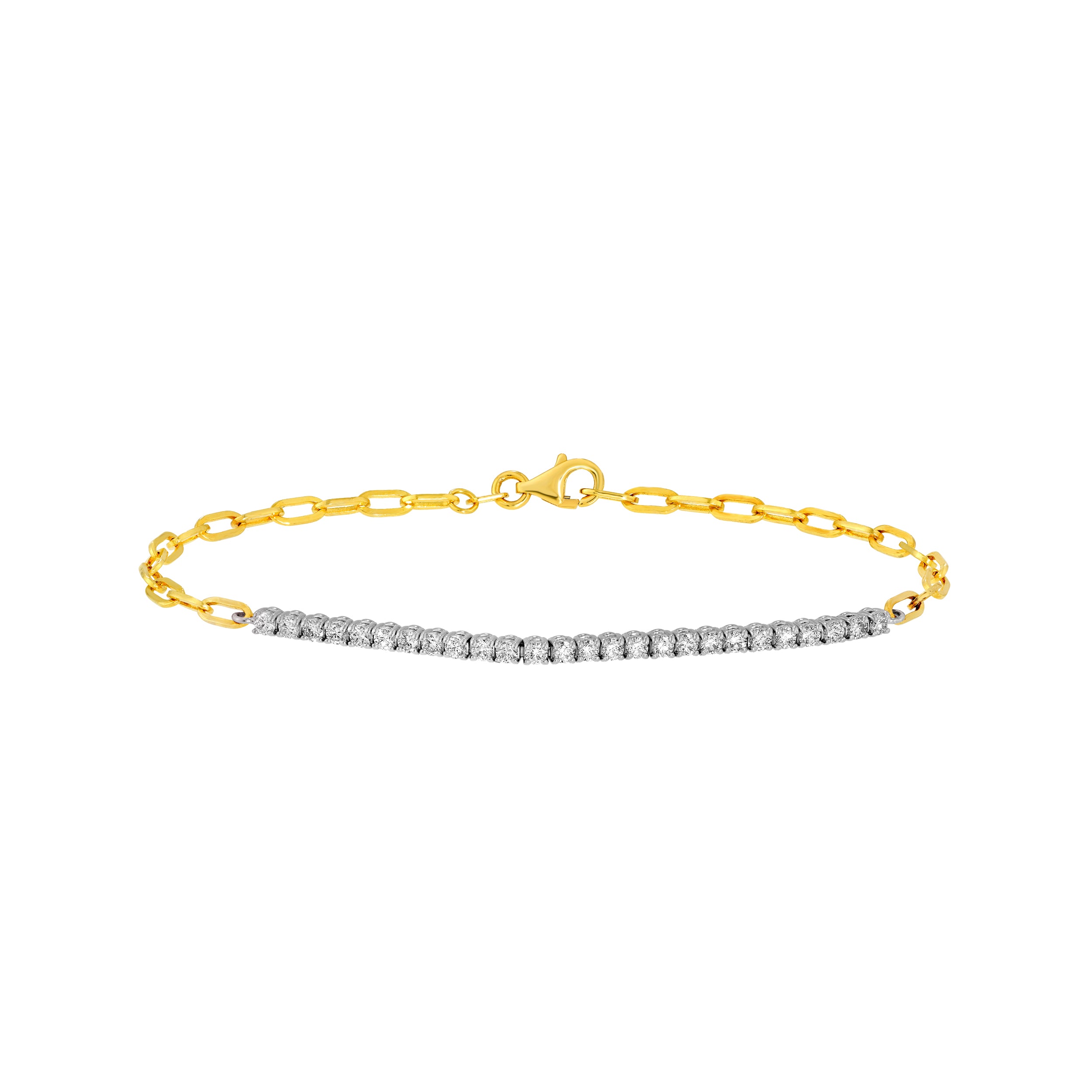 3/4tcw Diamond Two-Tone Paper Clip Tennis Bracelet