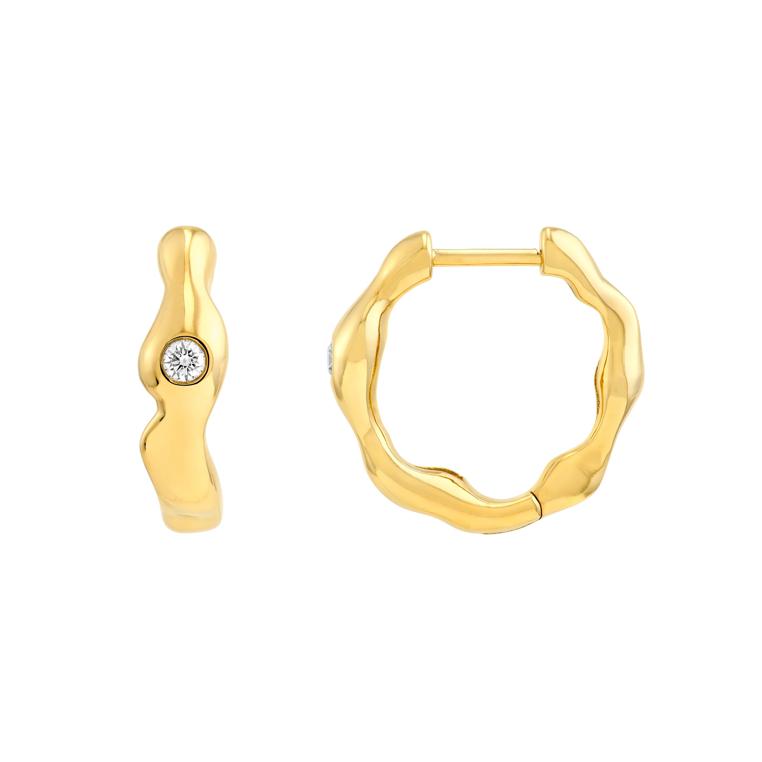 1/20tcw Diamond Organic Hoop Earrings