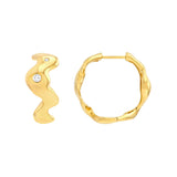 1/10tcw Diamond Organic Hoop Earrings