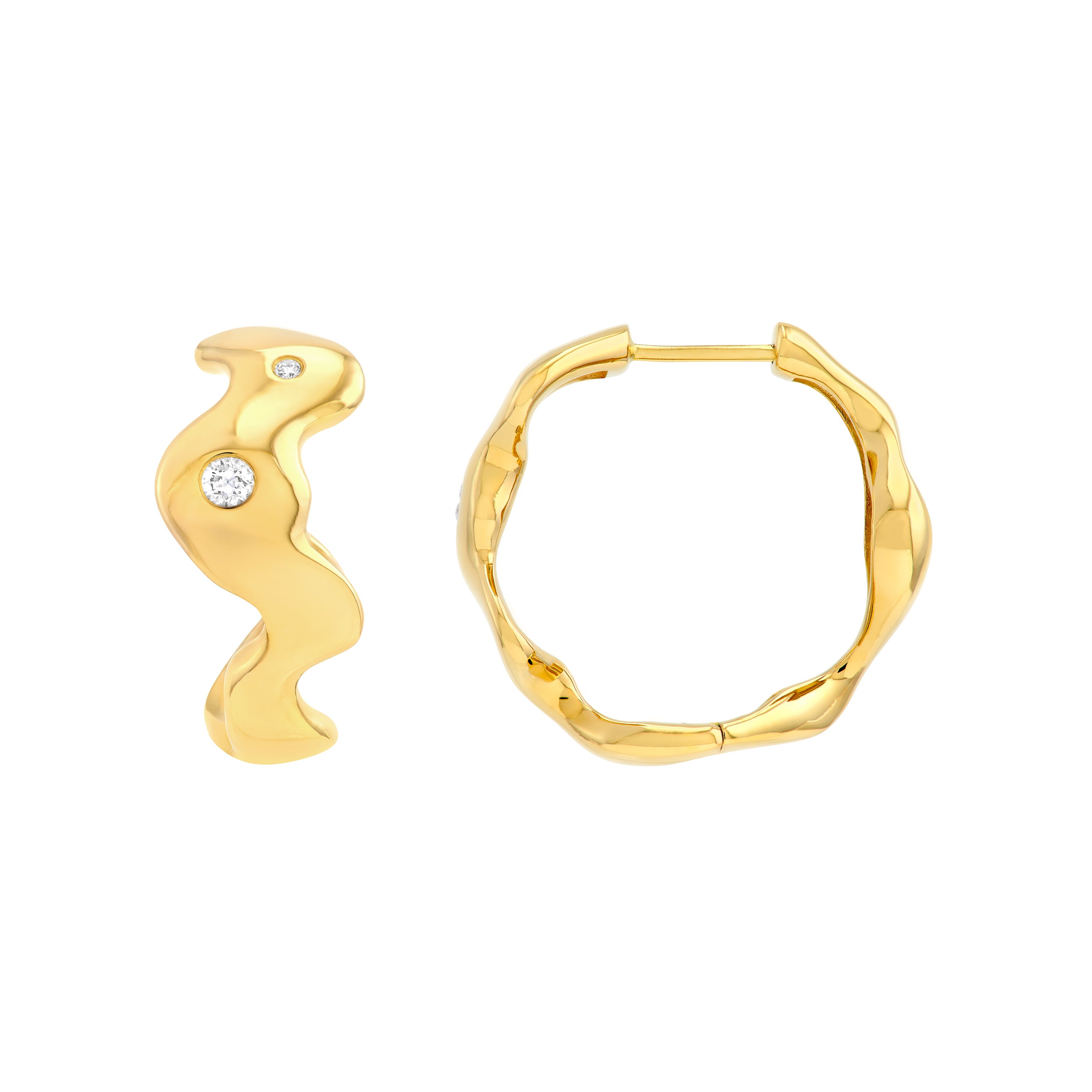 1/10tcw Diamond Organic Hoop Earrings