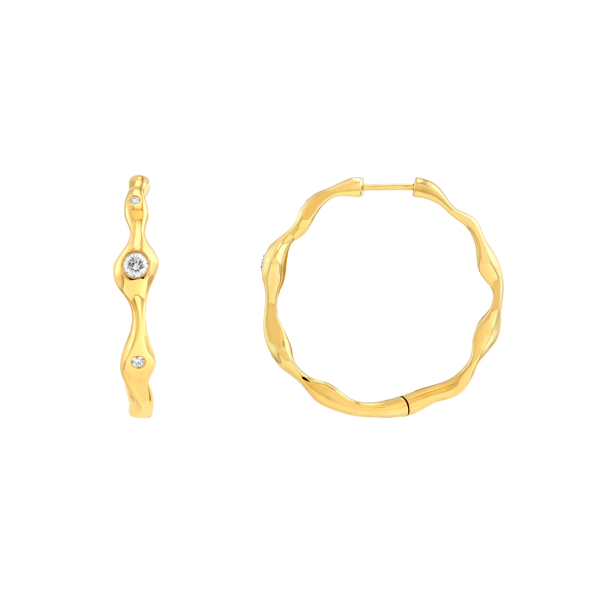 1/4tcw Diamond Organic Hoop Earrings