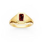1/3ct Emerald Red Garnet Pinky Ring
