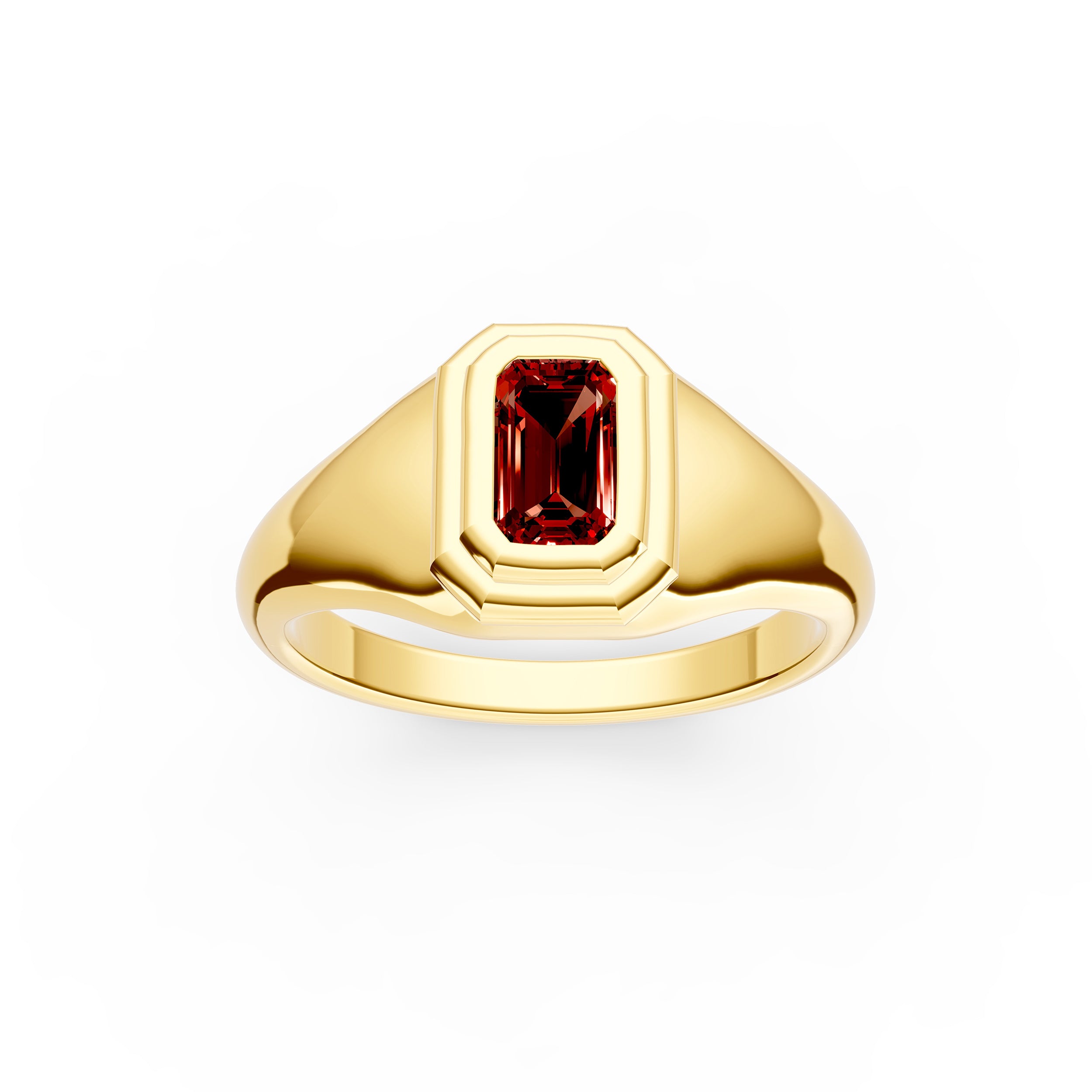 1/3ct Emerald Red Garnet Pinky Ring