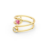 Diamond & Pink Sapphire Wrap Ring