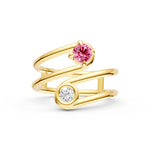 Diamond & Pink Sapphire Wrap Ring