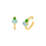 Sky Blue Topaz & Tsavorite Ear Cuff