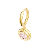 Pink Morganite Double Bezel Dangle Earrings