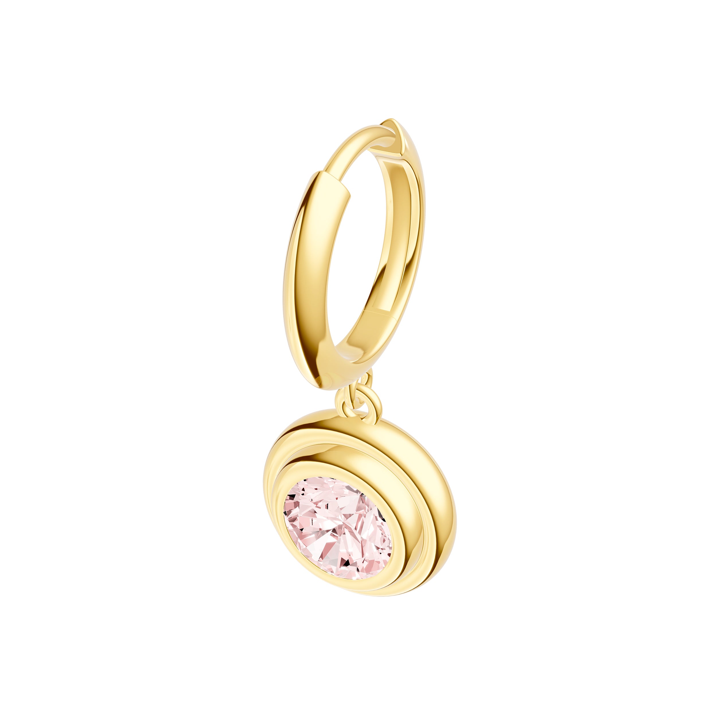 Pink Morganite Double Bezel Dangle Earrings