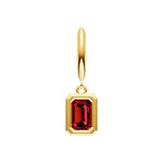 Emerald Red Garnet Bezel Drop Earrings
