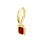Emerald Red Garnet Bezel Drop Earrings