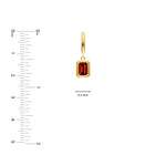 Emerald Red Garnet Bezel Drop Earrings