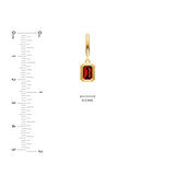 Emerald Red Garnet Bezel Drop Earrings