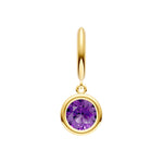 Round Purple Amethyst Drop Earrings