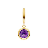 Round Purple Amethyst Drop Earrings
