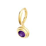 Round Purple Amethyst Drop Earrings