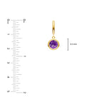 Round Purple Amethyst Drop Earrings