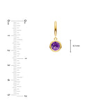 Round Purple Amethyst Drop Earrings