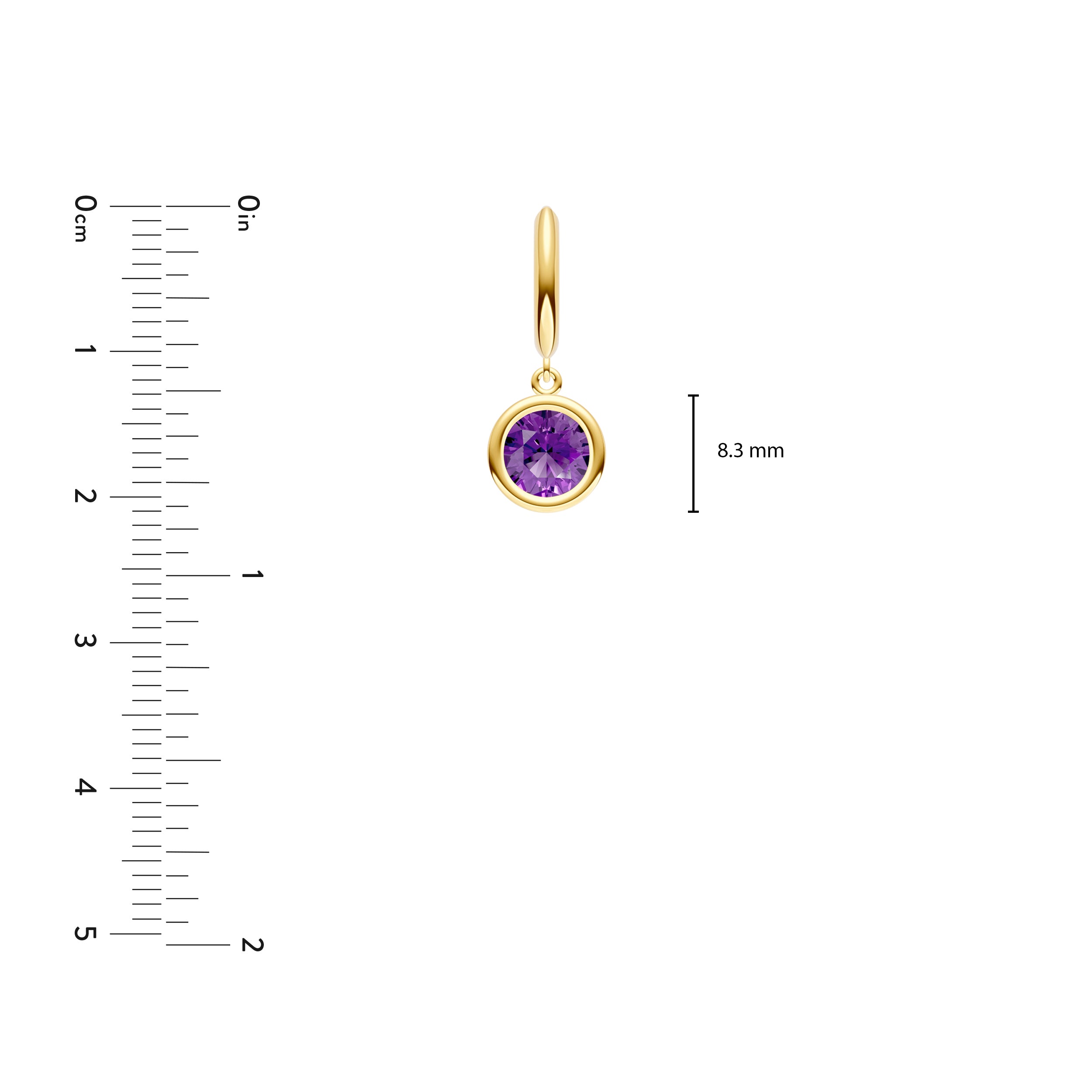 Round Purple Amethyst Drop Earrings