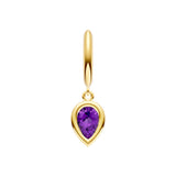 Pear Purple Amethyst Bezel Drop Earrings