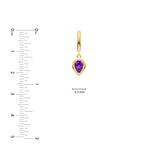 Pear Purple Amethyst Bezel Drop Earrings