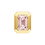Emerald Pink Morganite Double Bezel Stud Earrings