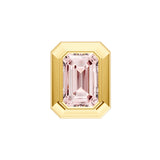 Emerald Pink Morganite Double Bezel Stud Earrings