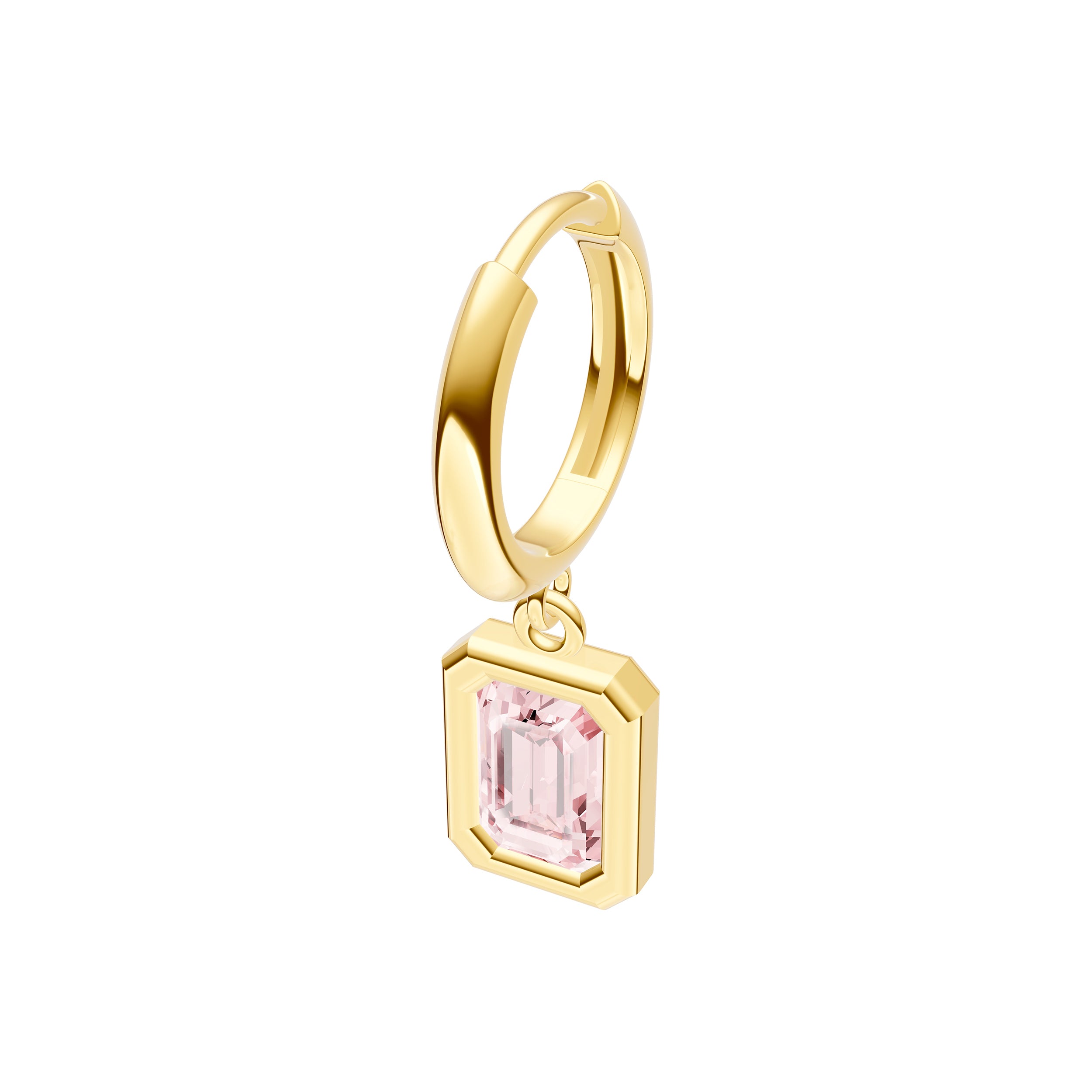 Emerald Pink Morganite Bezel Drop Earrings