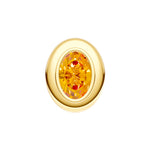 Oval Citrine Double Bezel Stud Earrings