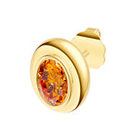 Oval Citrine Double Bezel Stud Earrings