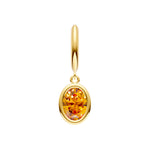 Oval Citrine Bezel Drop Earrings