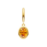 Oval Citrine Bezel Drop Earrings