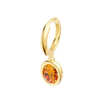 Oval Citrine Bezel Drop Earrings
