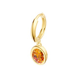 Oval Citrine Bezel Drop Earrings