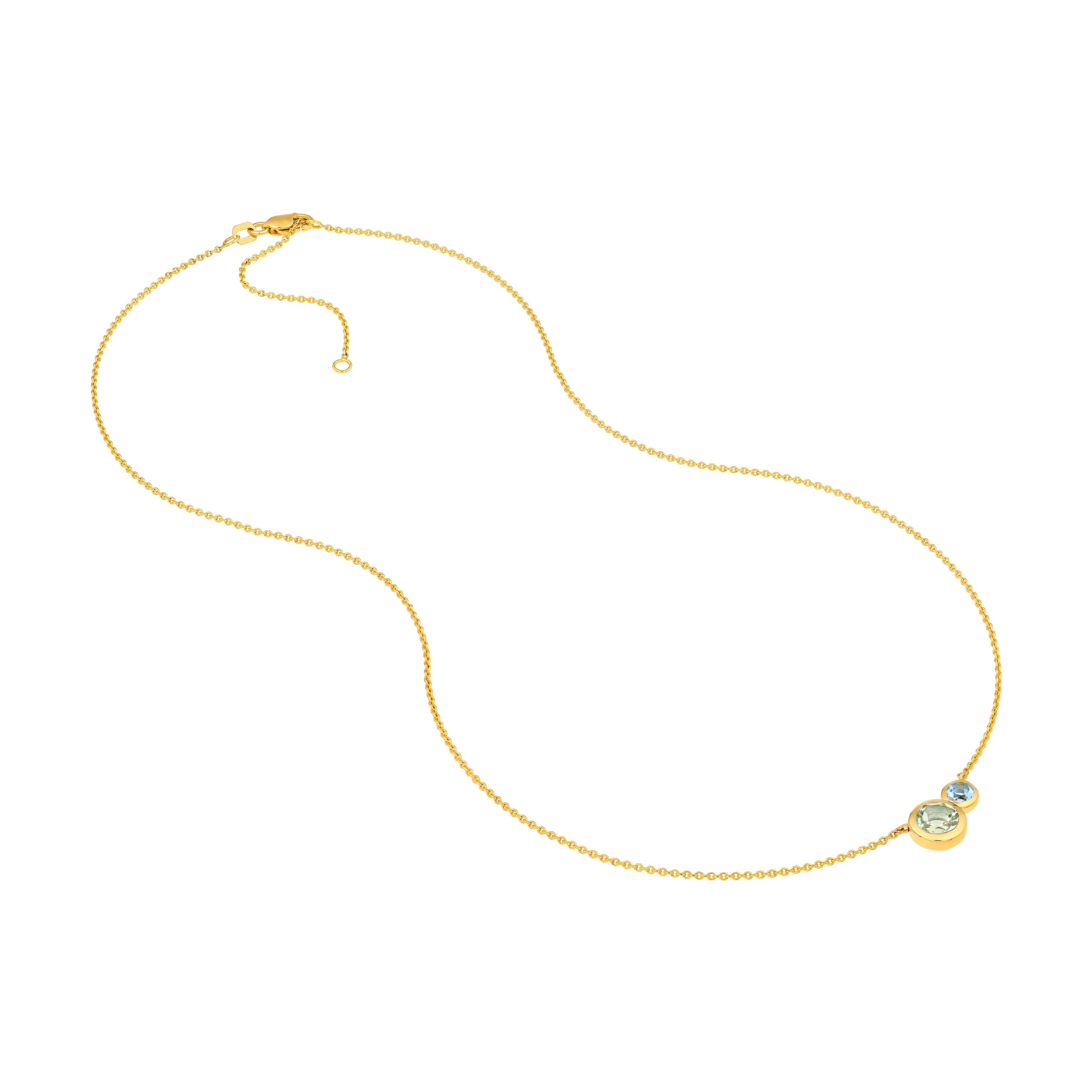 Toi et Moi Necklace (Green Amethyst & Sky Blue)
