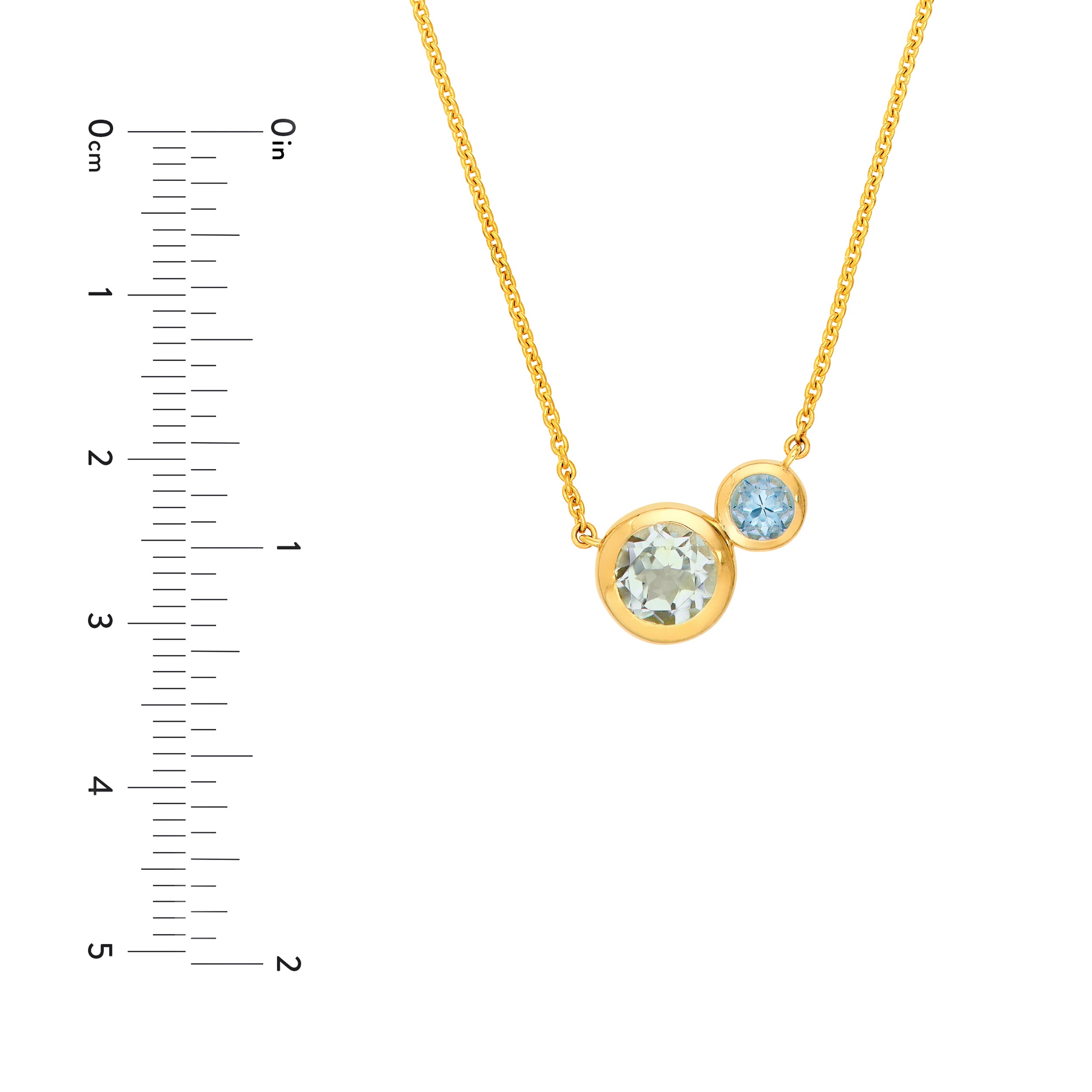 Toi et Moi Necklace (Green Amethyst & Sky Blue)