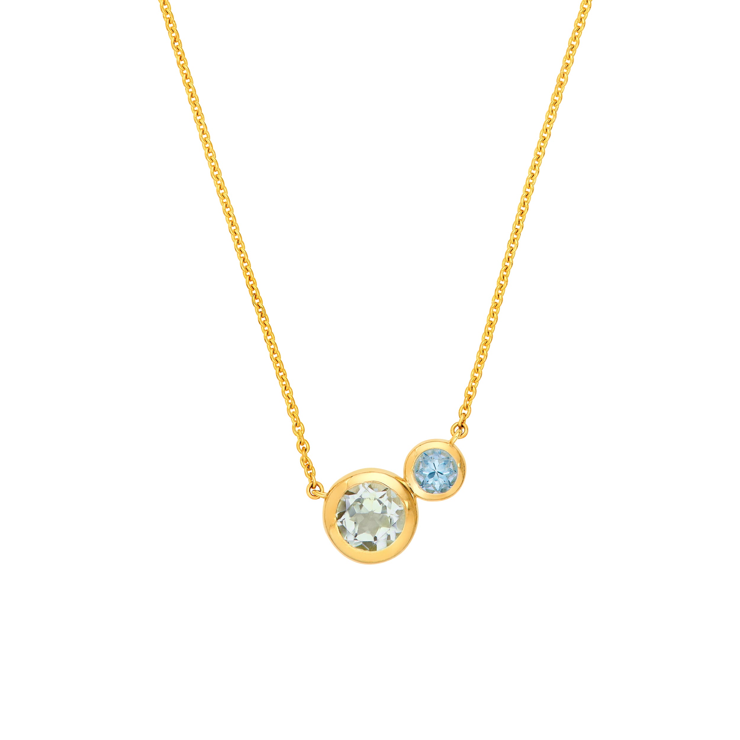 Toi et Moi Necklace (Green Amethyst & Sky Blue)