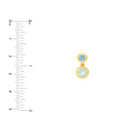 Sky Blue & Blue Green Amethyst Bezel Drop Earrings