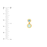 Sky Blue & Blue Green Amethyst Bezel Drop Earrings