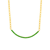1-1/8ct Tsavorite Half Paper Clip Half Tennis Necklace