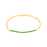 1-1/8ct Tsavorite Half Paper Clip Half Tennis Bracelet