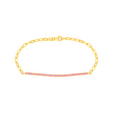 1ct Sapphire Pink Half Paper Clip Half Tennis Bracelet